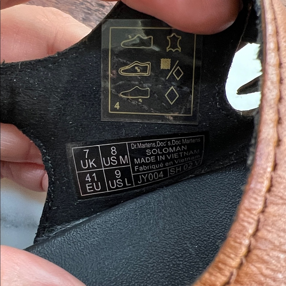 DR. MARTENS Soloman Luxor Leather 3-Strap Front Buckle Sandals Brown/Tan - Picture 7 of 11